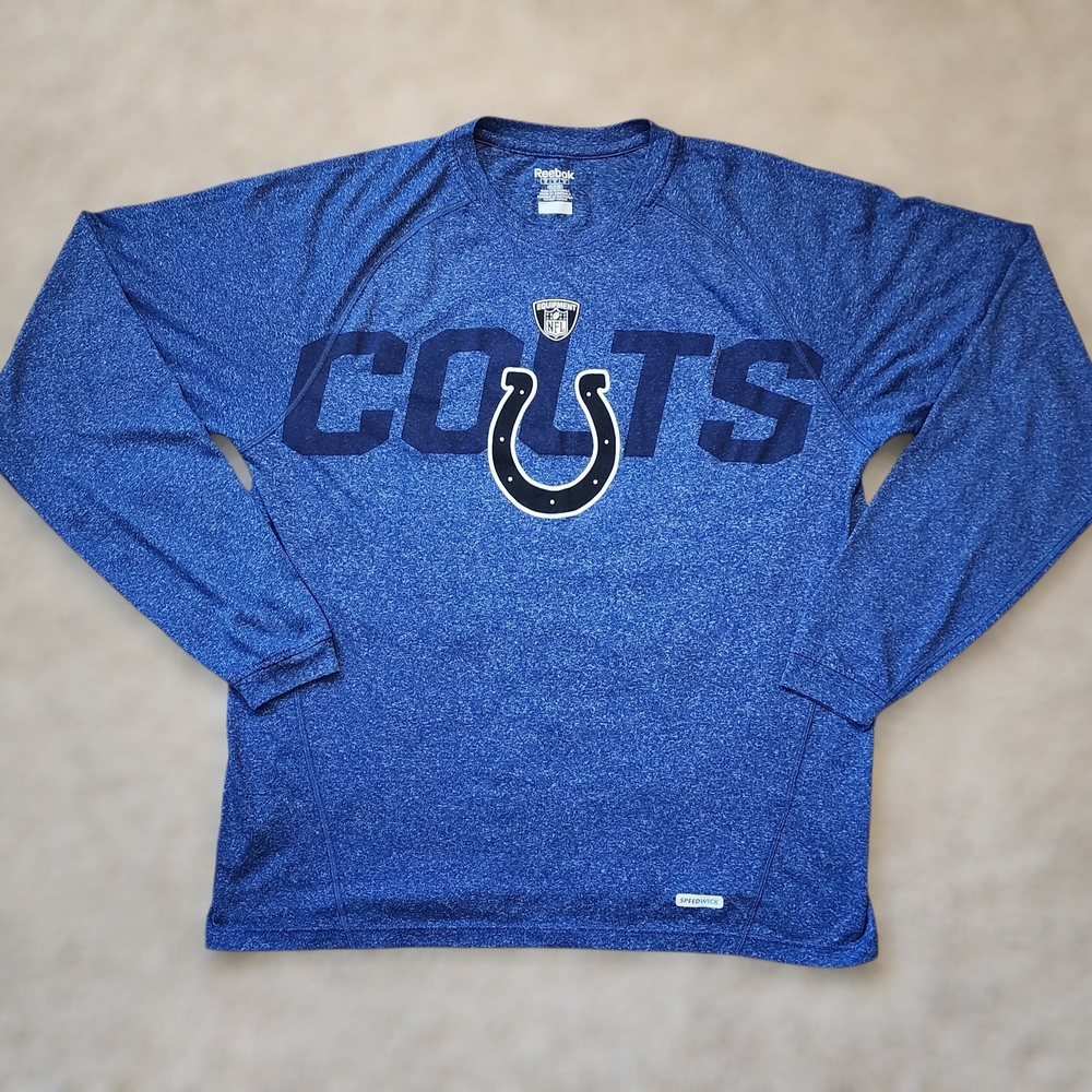 Reebok Indianapolis Colts Long Sleeve PlayDry Speedwick Workout Size Medium - Picture 2 of 9